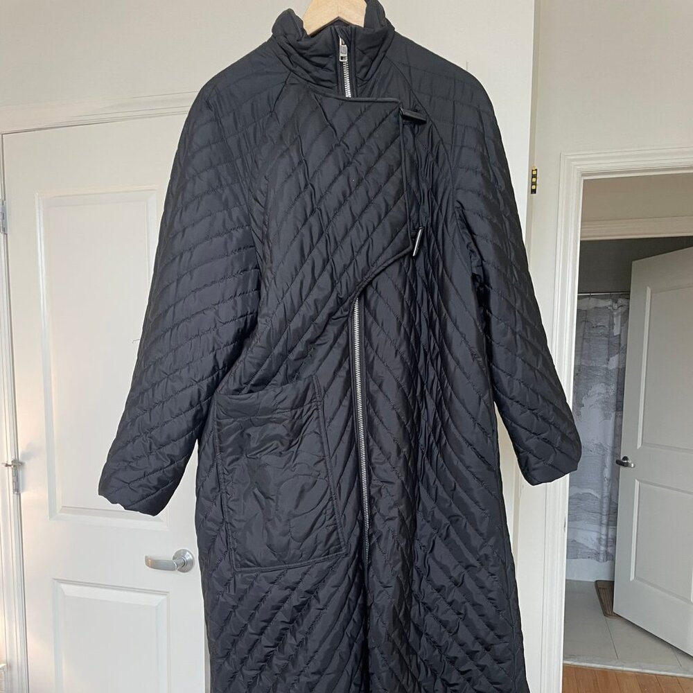 GANNI Quilted Long Coat